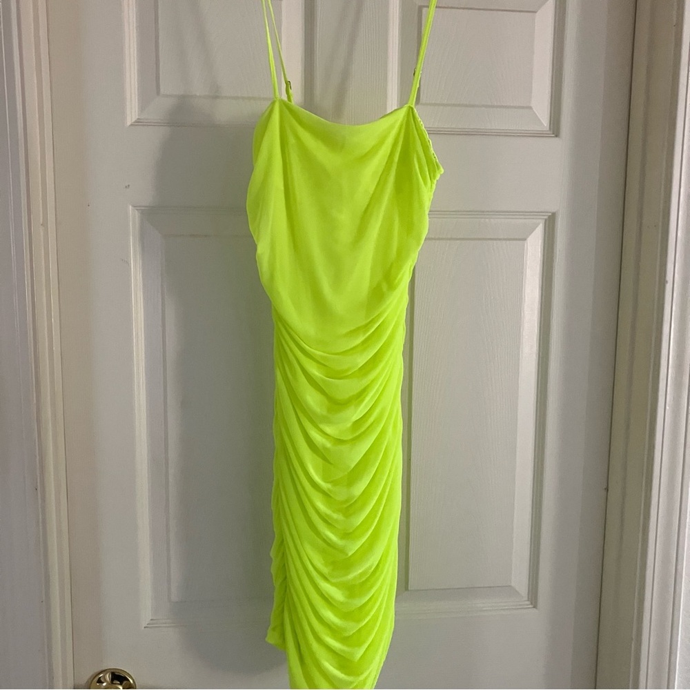 BB DAKOTA BY STEVE MADDEN Neon Green Citron Stay Mesh Dress XL NWT - Picture 14 of 16
